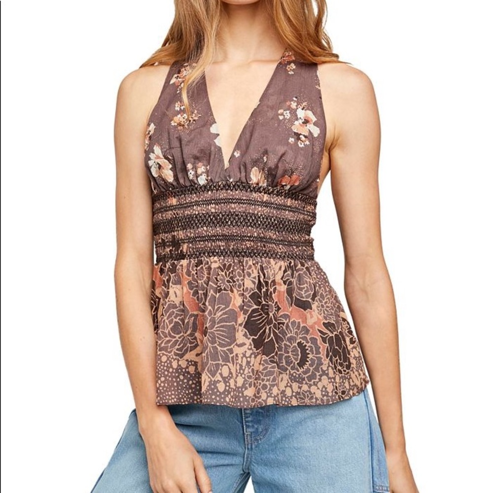 Free People Brinkley Smocked Tank Top